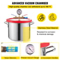 Miniatyrbillede 4 af 4: Vakuumafgasningskammerkit, 1,5 gallons kapacitet, 3 CFM pumpe, højstyrke rustfrit stål,3CFM 1.5Gallon, EU