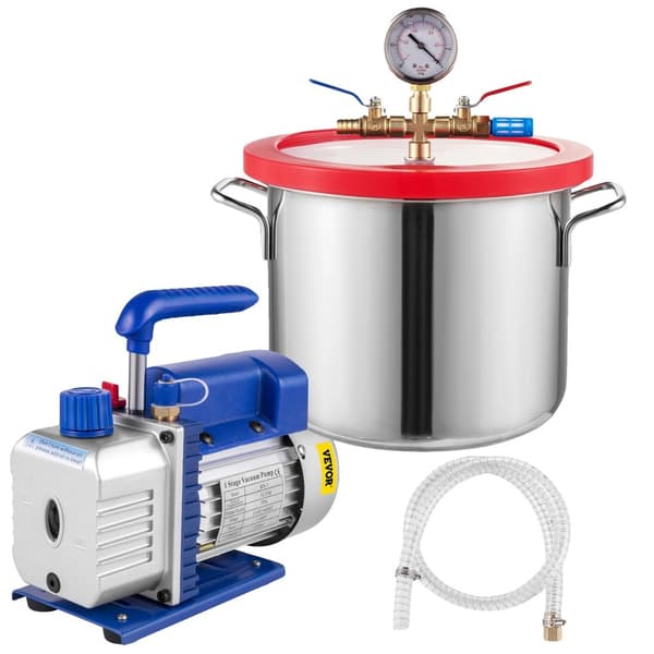 Vakuumafgasningskammerkit, 1,5 gallons kapacitet, 3 CFM pumpe, højstyrke rustfrit stål,3CFM 1.5Gallon, EU