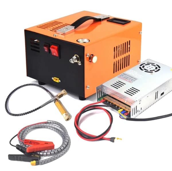 Bærbar PCP Luftkompressor, Arbejdstryk 4500Psi, Kapacitet 68L/min, Indbygget Køleventilator,Appelsin