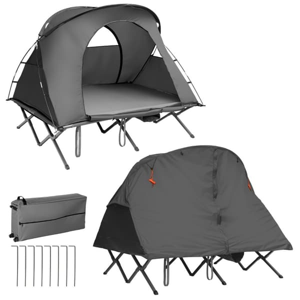 Campingbäddställe Tält, 194x146x160 cm, Grön