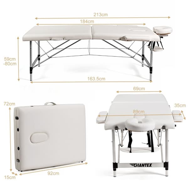 Portabel Massagebädd, 213x89x59-80 cm, Svart/Vit/Rosa