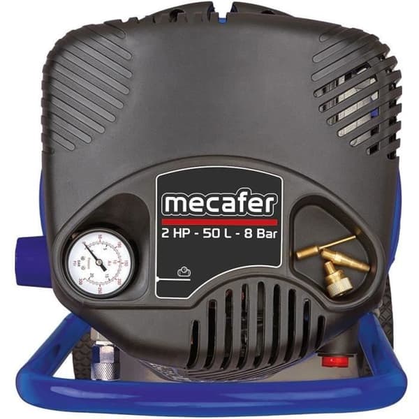 Vertikal kompressor - MECAFER - 425790 - 50 L - Blå koaxial - Oljefri