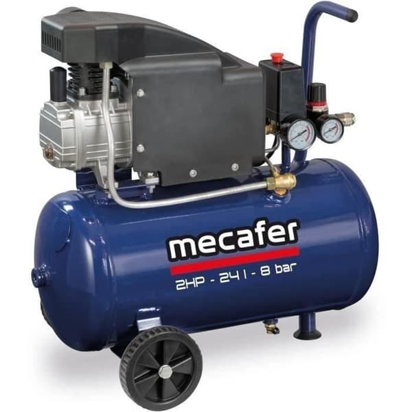 Kompressor - MECAFER - 425793 - Blå - 24 L - 2HK - 8 bar