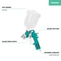 Miniatyrbillede 3 af 7: VONROC PRO Luftværktøj Startpakke – 6L | Støjsvag  Kompressor + Dækpumpe, Blæsepistol, Sprøjtepistol & 5m Spiralslange – Alt-i-én Sæt