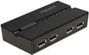 Delock - USB-switch til deling af eksterne enheder - 4 x USB2.0 - Desktop (11494)