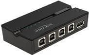 Delock - USB-switch til deling af eksterne enheder - 4 x USB2.0 - vægmonterbar, overflademonterbar (11493)