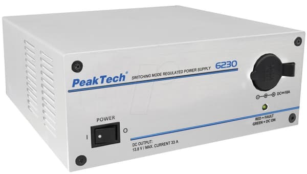 PEAKTECH 6230 - skiftende strømforsyning til radioudstyr, 10 - 15 V, 33 A (P 6230)