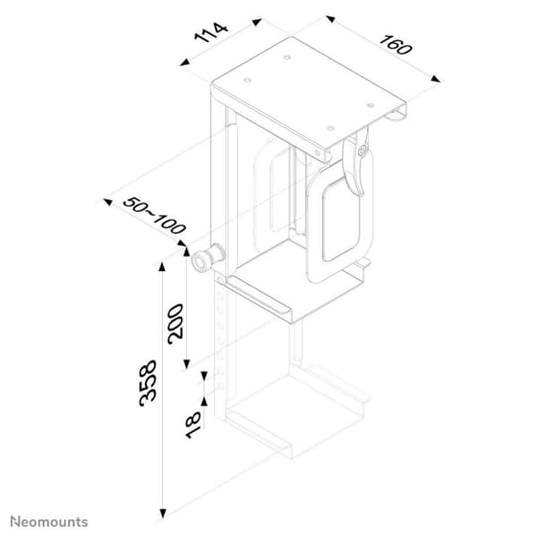 Neomounts från Newstar CPU-D075 - monteringssats (CPU-fäste) (fast) - svart - under skrivbordet
