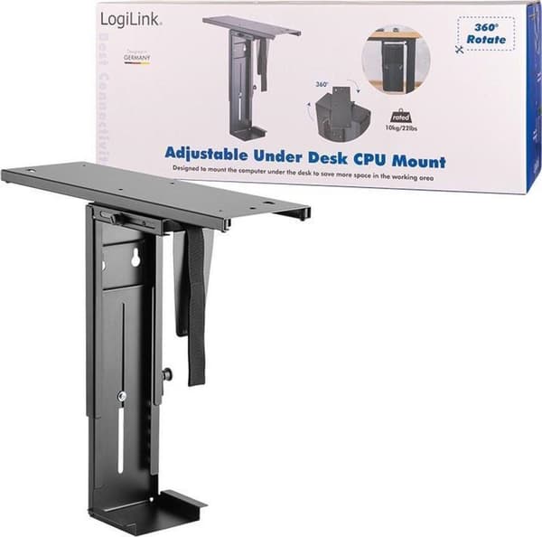 LogiLink EO0004 PC holder Under bord Sort Belastbar op til: 10 kg