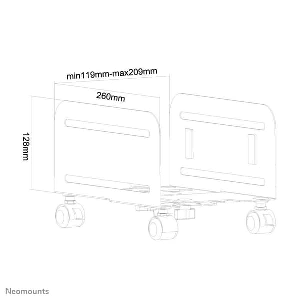 Neomounts fra Newstar CPU-M100BLACK Mobile PC Mount - Sort