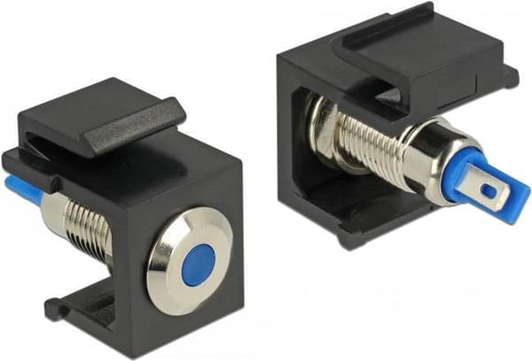 Delock Keystone LED blå 6 V flad sort