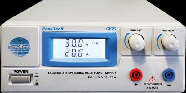 PeakTech laboratoriestrømforsyning 1...30 VDC 20 A (PeakTech 6155)