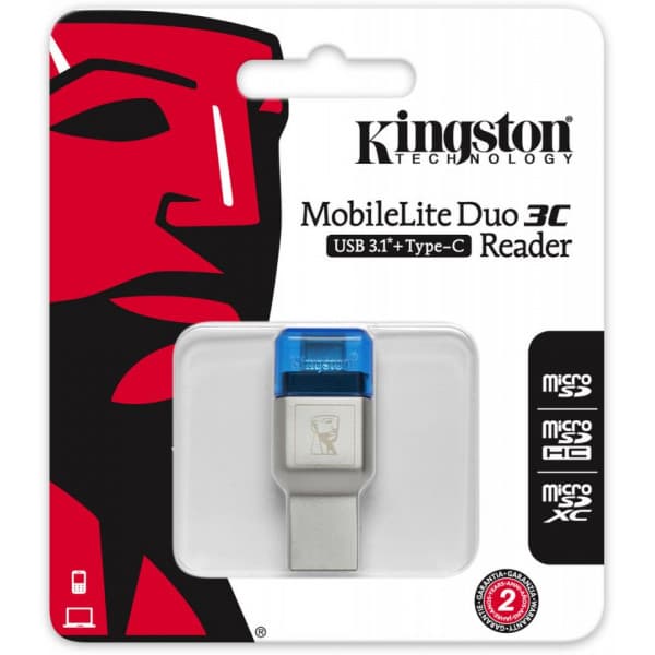 Kingston MobileLite Duo 3C USB 3 Type-C/A -muistikortinlukija