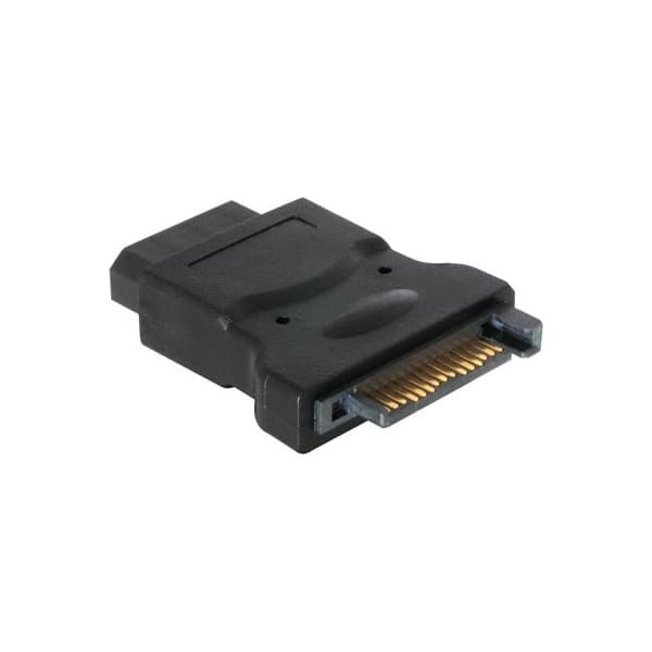 DELTACO strömadapter 15-pin SATA hane 4-pin molex hona