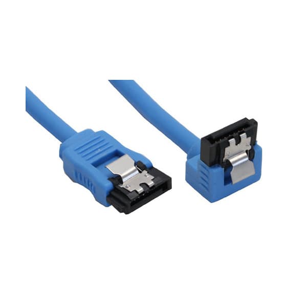 InLine rundad SATA-kabel med L-kontakt, 0,15m