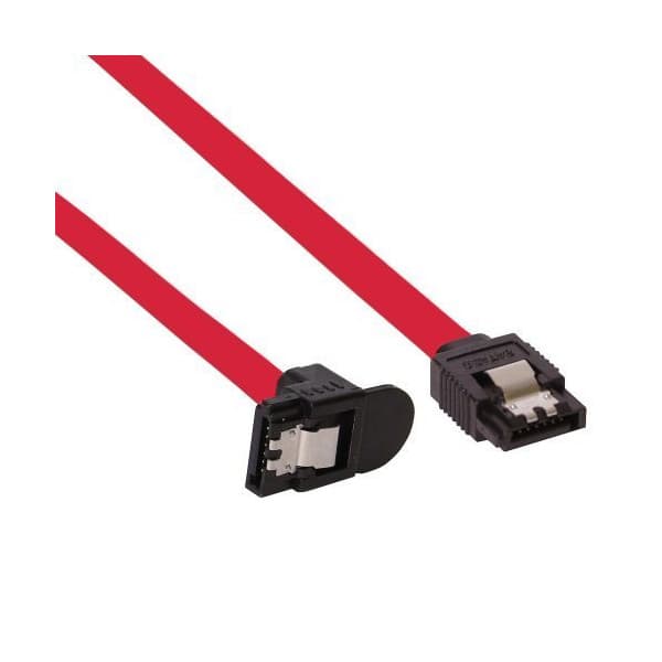 InLine SATA III -kabel, 90°, 75 cm, röd
