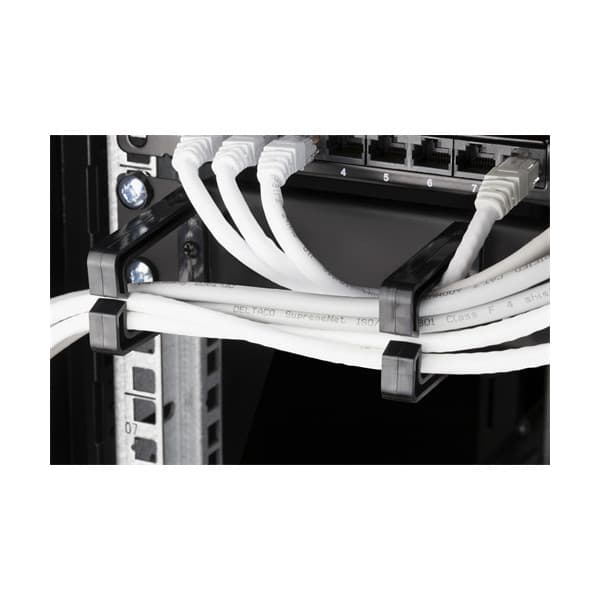 DELTACO kabelopsamler 1U, 19", 5 holdere