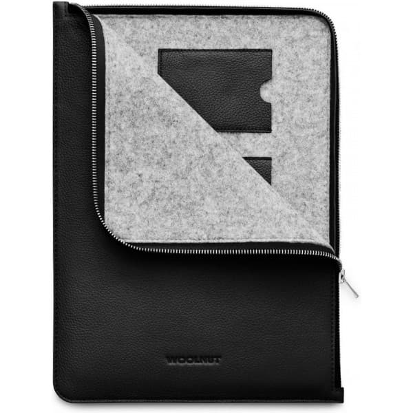 Woolnut Læder Folio-beskyttelse til 13/14" MacBook, sort