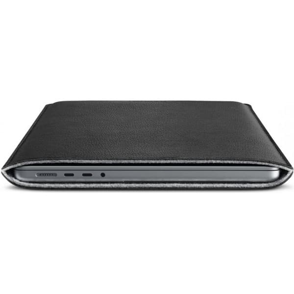 Woolnut Leather Sleeve -suojatasku 14" MacBook Pro, musta