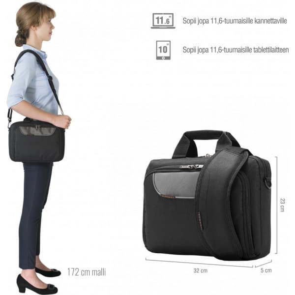 Everki Advance 11.6" -tietokonelaukku, musta