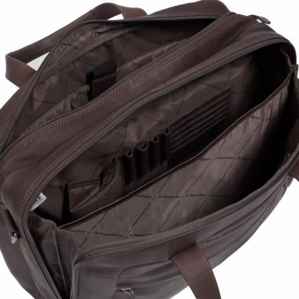 The Chesterfield Brand Ryan -computertaske for 17" bærbare, brun