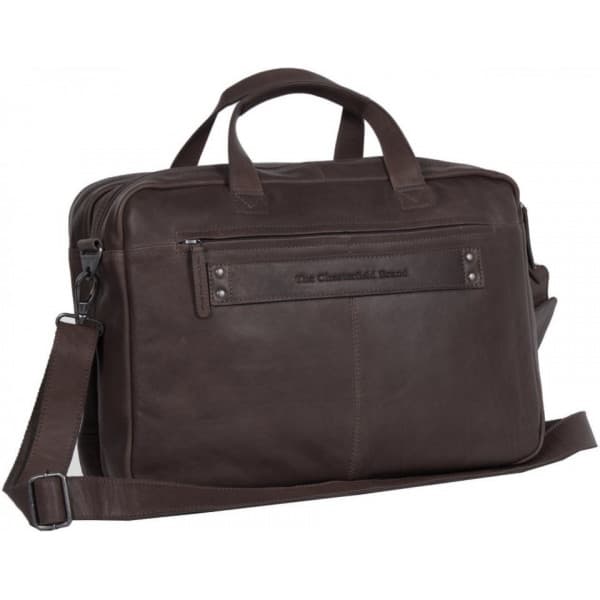 The Chesterfield Brand Ryan -computertaske for 17" bærbare, brun
