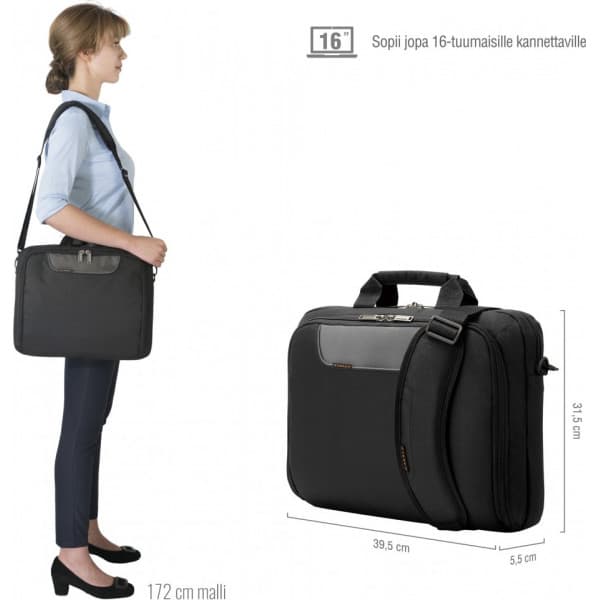 Everki Advance 16" -datorväska, svart