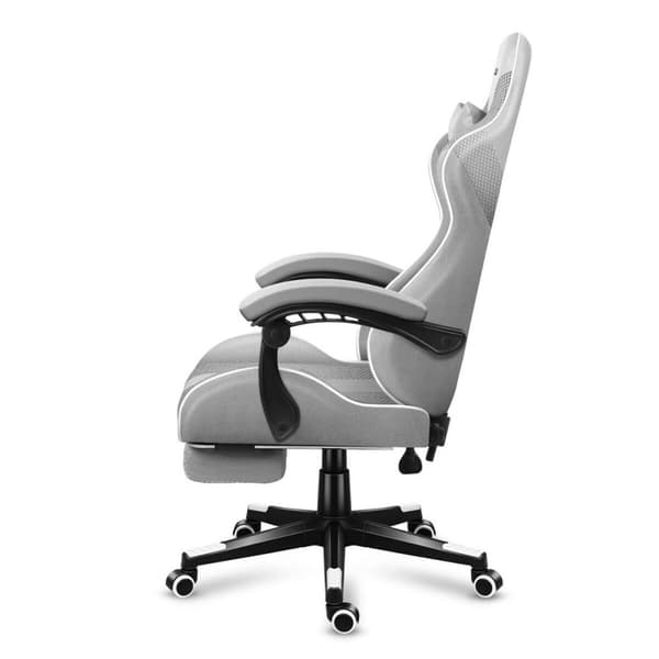 Huzaro HZ-Force 4.7 Hvid Grå Mesh Gaming Stol - Komfortabel og stilfuld stol til gaming i hvidt og gråt. Opgrader din spiloplevelse i dag!