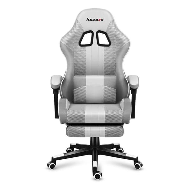 Huzaro HZ-Force 4.7 Hvid Grå Mesh Gaming Stol - Komfortabel og stilfuld stol til gaming i hvidt og gråt. Opgrader din spiloplevelse i dag!