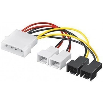 Goobay | Tuulettimen virtalähde | Mies | 4 PIN sisäinen virtalähde | Mies | 3-nastainen sisäinen teho 5V | 3-nastainen sisäinen teho 12V | 14 cm