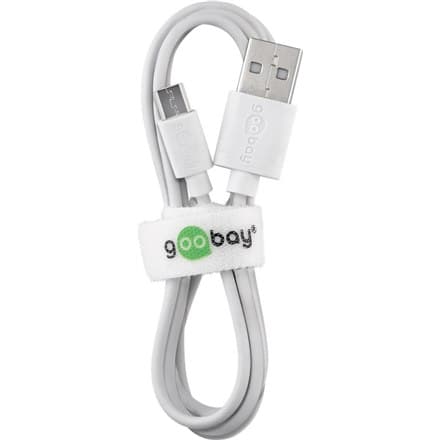 Goobay | USB-kabel | Plugg | 4-stifts USB Typ A | Plugg | Vit | 5-stift Micro-USB Typ B | 1 m