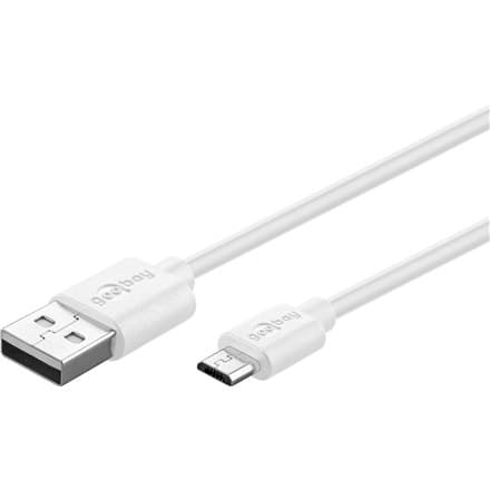 Goobay | USB-kabel | Plugg | 4-stifts USB Typ A | Plugg | Vit | 5-stift Micro-USB Typ B | 1 m