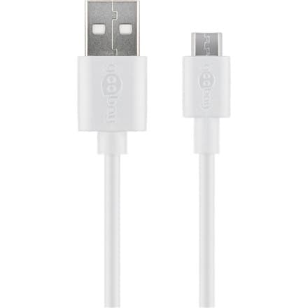 Goobay | USB-kabel | Plugg | 4-stifts USB Typ A | Plugg | Vit | 5-stift Micro-USB Typ B | 1 m