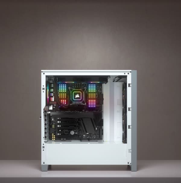 Corsair | Mid-Tower ATX-fodral i härdat glas | iCUE 4000X RGB | Sidofönster | Mid-Tower | Vit | Strömförsörjning ingår Nej | ATX
