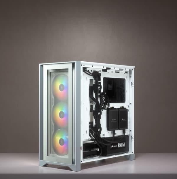 Corsair | Mid-Tower ATX-fodral i härdat glas | iCUE 4000X RGB | Sidofönster | Mid-Tower | Vit | Strömförsörjning ingår Nej | ATX