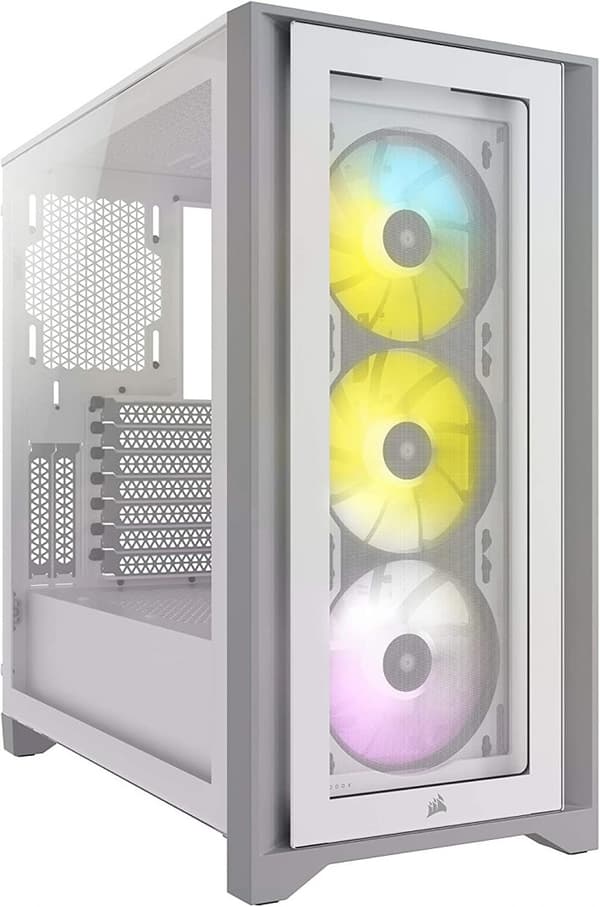 Corsair | Mid-Tower ATX-fodral i härdat glas | iCUE 4000X RGB | Sidofönster | Mid-Tower | Vit | Strömförsörjning ingår Nej | ATX