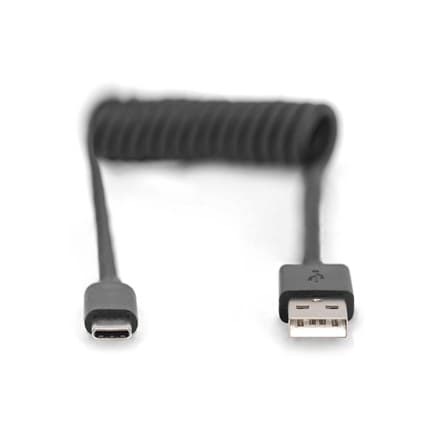 Digitus | USB-C-kabel | Man | 24-stifts USB-C | Man | Svart | 4-stifts USB Typ A | 1 m