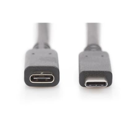 Digitus | USB-C forlængerkabel | Kvinde | 24 pin USB-C | Mand | Sort | 24 pin USB-C | 2 m