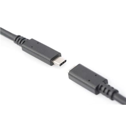 Digitus | USB-C forlængerkabel | Kvinde | 24 pin USB-C | Mand | Sort | 24 pin USB-C | 2 m