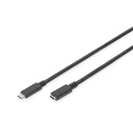 Digitus | USB-C forlængerkabel | Kvinde | 24 pin USB-C | Mand | Sort | 24 pin USB-C | 2 m