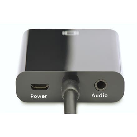 Digitus video/ljudadapter | 15-stifts HD D-Sub (HD-15) | Minitelefon 3,5 mm | Kvinna | 19-stifts HDMI typ A | Man | Svart