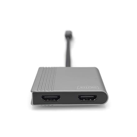 Digitus videoadapterkabel | 19 ben HDMI Type A | Kvinde | 24 pin USB-C | Mand | Rum grå