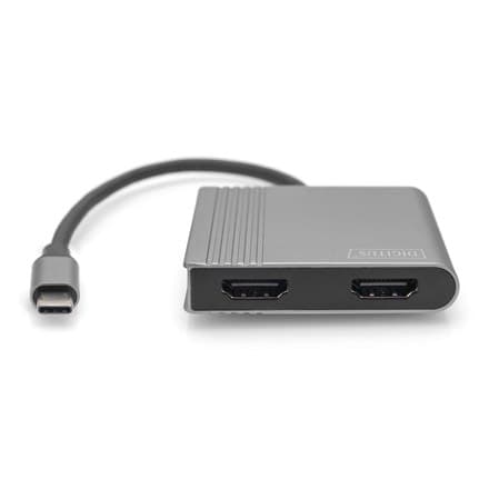 Digitus videoadapterkabel | 19 ben HDMI Type A | Kvinde | 24 pin USB-C | Mand | Rum grå
