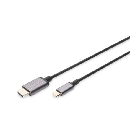 Digitus videoadapterkabel | 19 ben HDMI Type A | Mand | 24 pin USB-C | Mand | Sort | 1,8 m