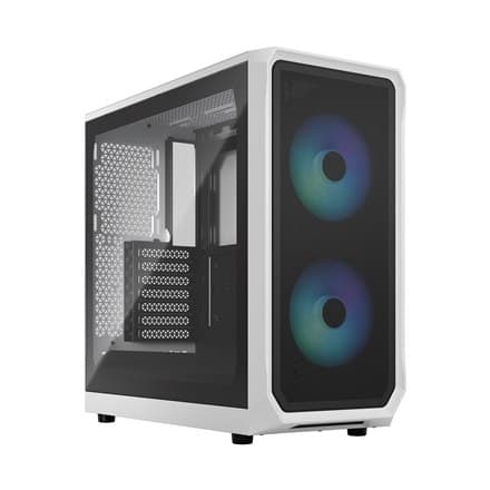 Fraktal design | Fokus 2 | Sidevindue | RGB White TG Clear Tint | Midi Tower | Strømforsyning inkluderet Nej | ATX Hvid