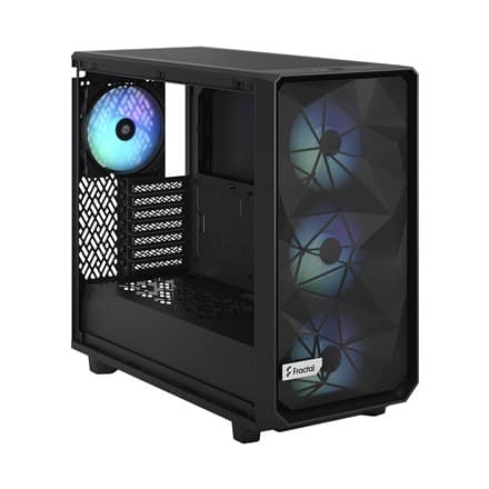 Fraktal design | Meshify 2 Lite RGB TG Light Tint | Sidevindue | Sort | E-ATX | Strømforsyning inkluderet Nej | ATX