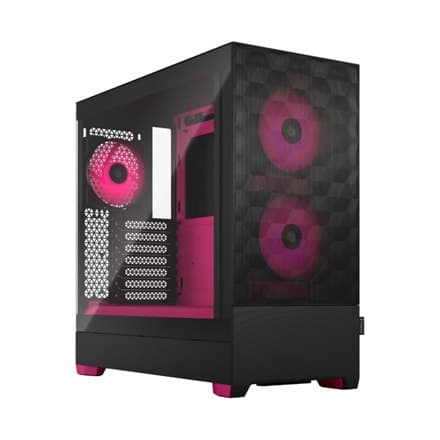 Fraktal design | Pop Air RGB | Sidevindue | Magenta Core TG Clear Tint | ATX, mATX, Mini ITX | Strømforsyning inkluderet Nej | ATX Sort, Magenta