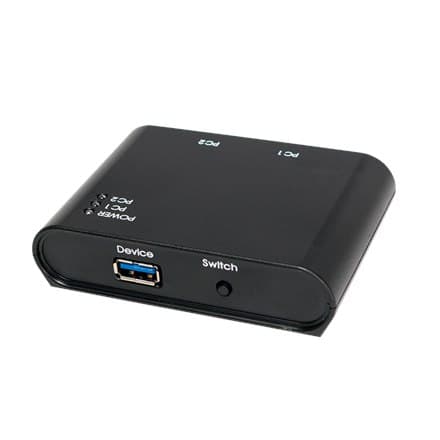 Perifer deling og hubs | USB perifer deling switch | Porte Antal 2 | Sort