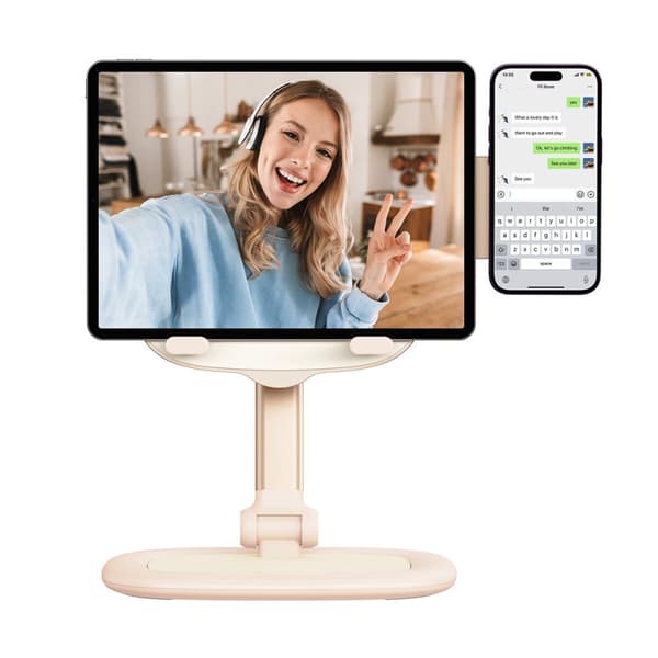 Säädettävä jalusta tabletille ja puhelimelle Seashell Series pinkki