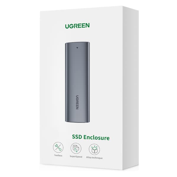 Levypaikka M.2 B-Key SATA 3.0 -kiintolevykotelo harmaa + USB Type C -kaapeli